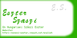 eszter szaszi business card